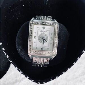 Brighton Diamond Bar Silver Women's Watch with Crystal Details.